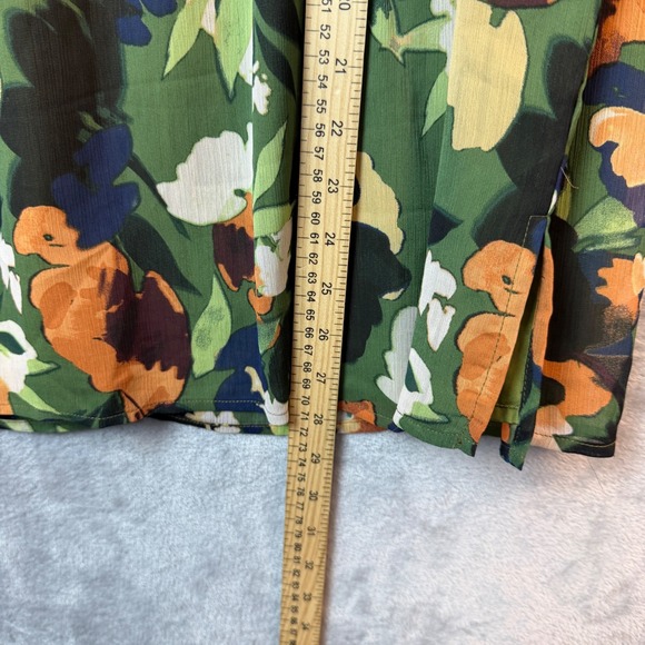 Eloquii Elements Green Floral Ruffle Flutter Sleeve Blouse Top Size 18 NEW - Picture 9 of 13